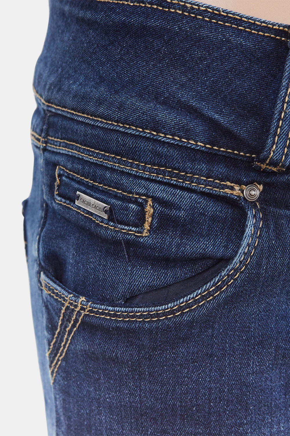 Cache Cache Blue Double Button Low Rise Jeans