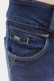 Cache Cache Blue Double Button Low Rise Jeans