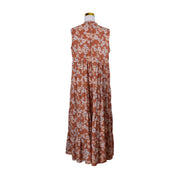 Paul And Joe Rust Floral long Tiered Sleeveless Dress