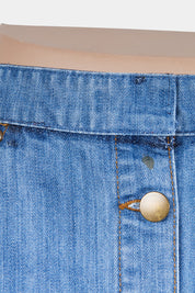Assorted Brands Blue Button Detail Denim Skirt