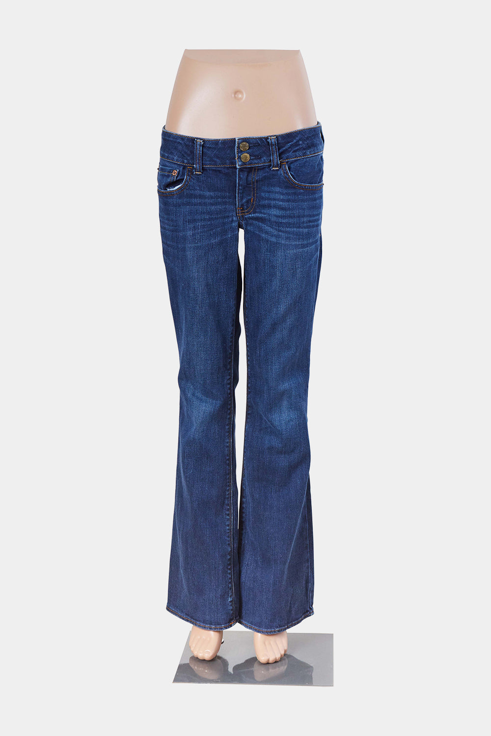 American Eagle Blue Double Button Low Rise Jeans