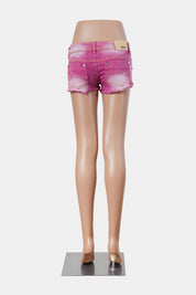 DOLLHOUSE Pink Embellished Denim Shorts