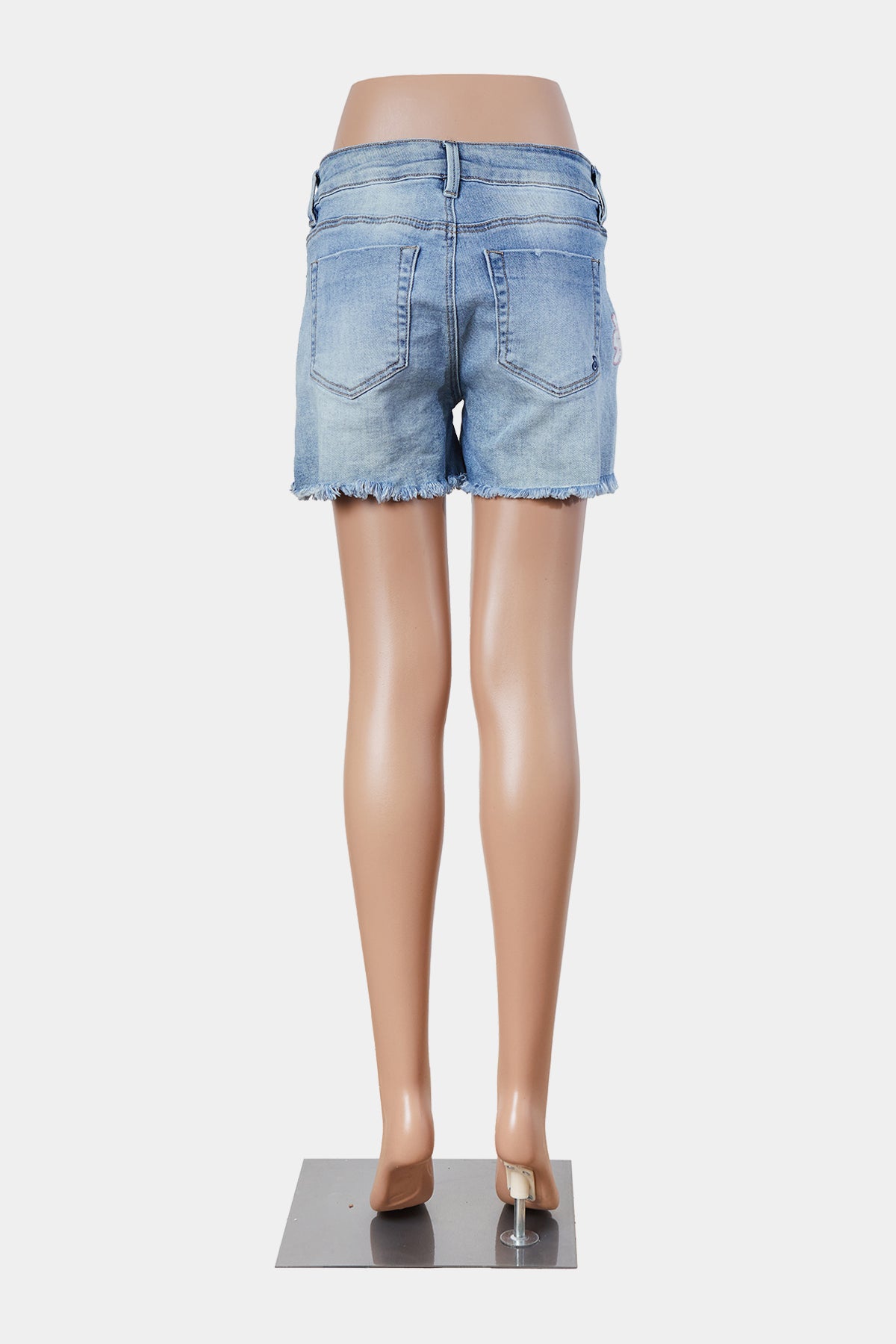 Indigo Rein Light Blue Emrboidered Denim Shorts