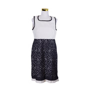 Anna Thomas Navy and White Sleeveless Fit and Flare Dress