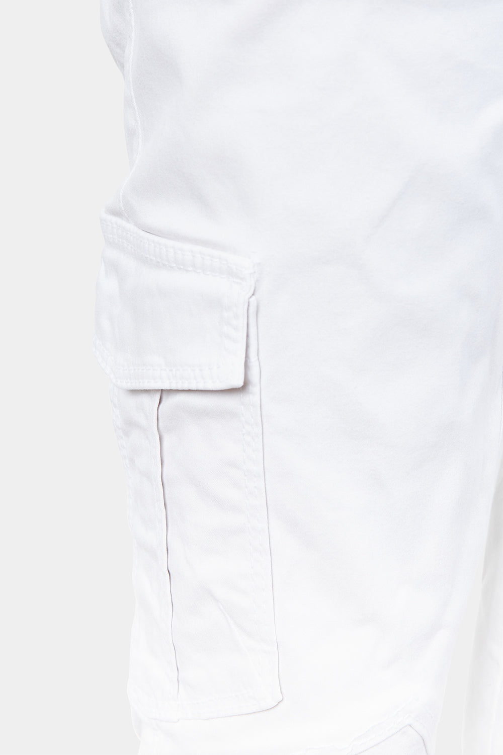 Hunky Dory White Low Rise Cargo Detail Pants