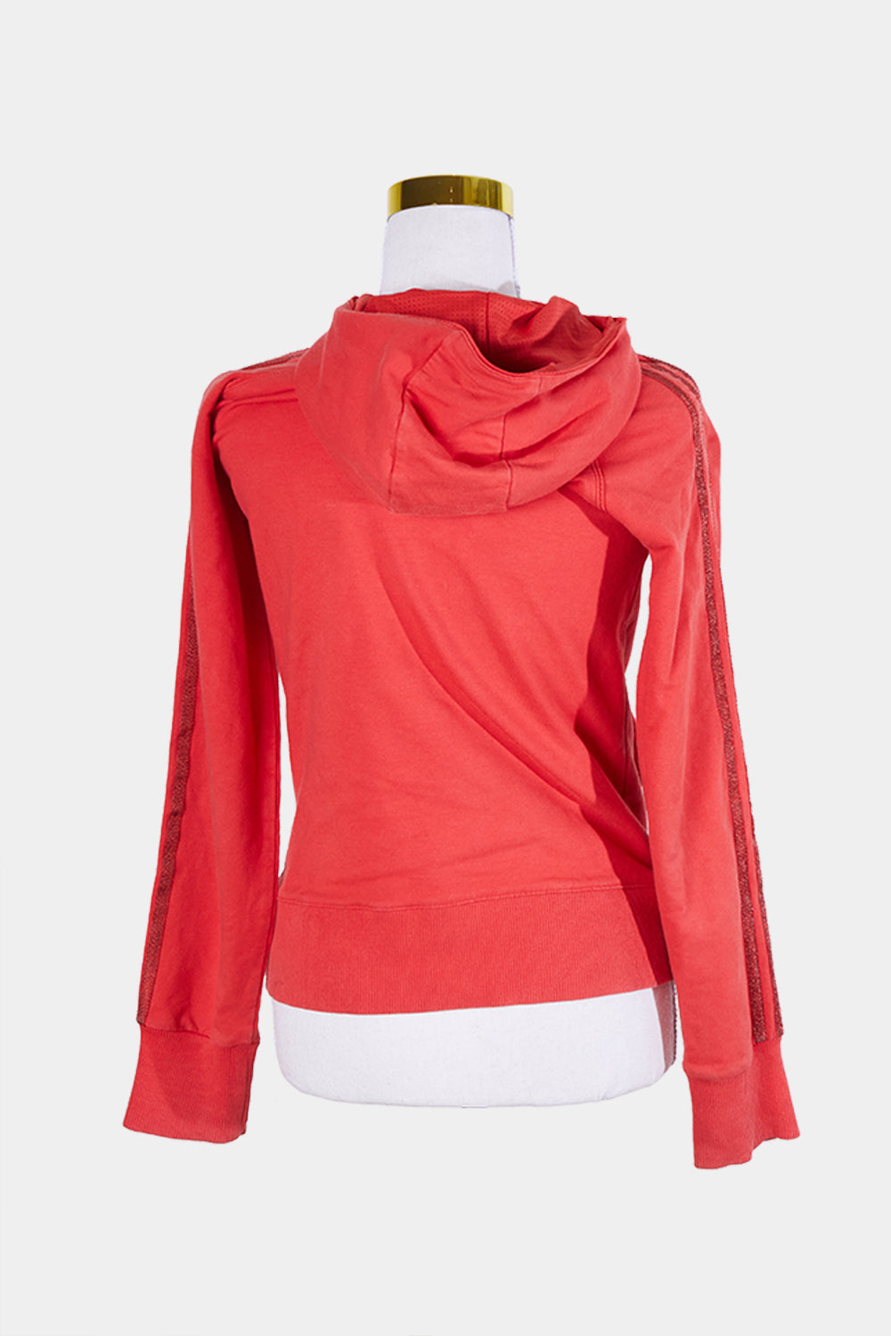 ADIDAS Red Sparkle Detail Hooded Sweater