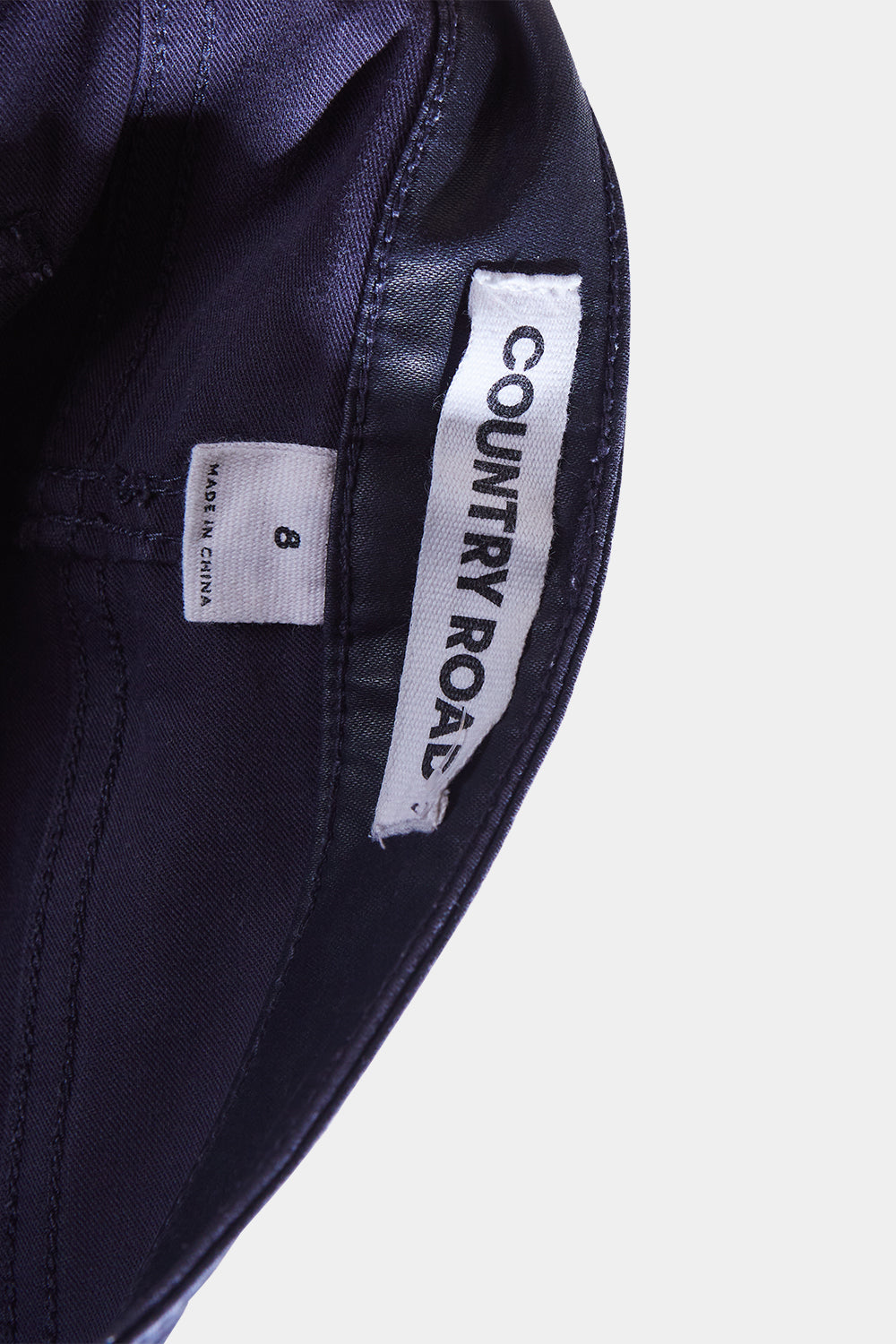 Country Road Navy Coated Low Rise Biker Skinny Jeans