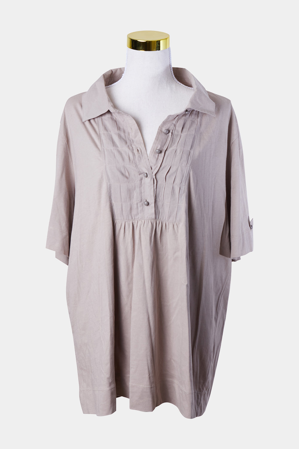 REGATTA Beige Pleat Panel Detail Top