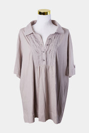 REGATTA Beige Pleat Panel Detail Top