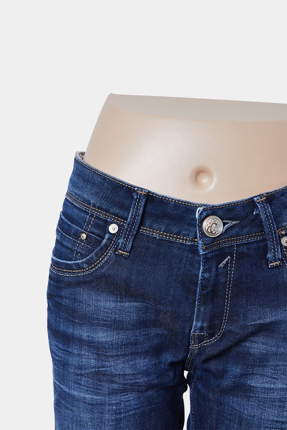 MAVI Dark BlueWash Faded Low Rise Cuff Jeans