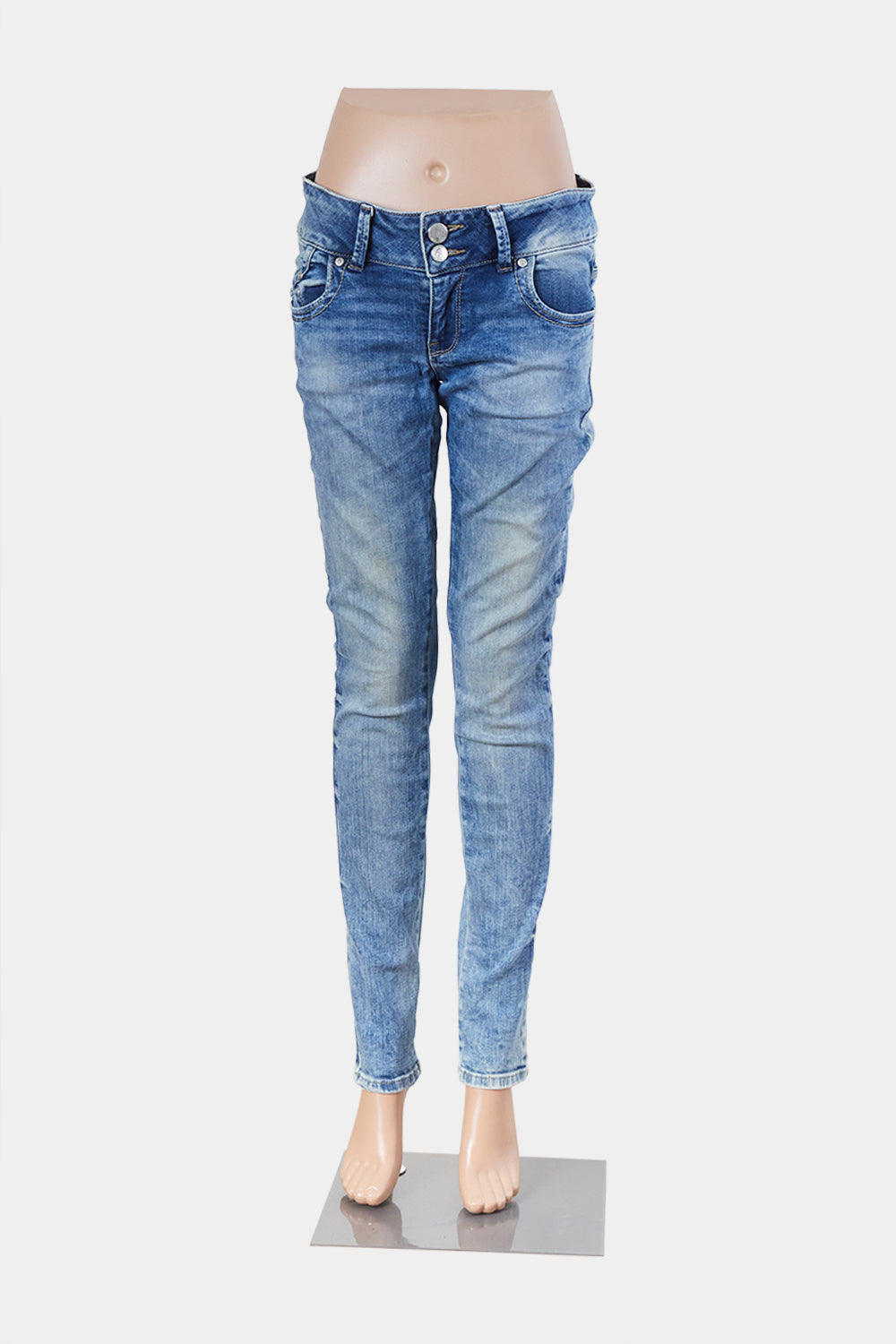 LTB Blue Low Rise Double Button Skinny Jeans