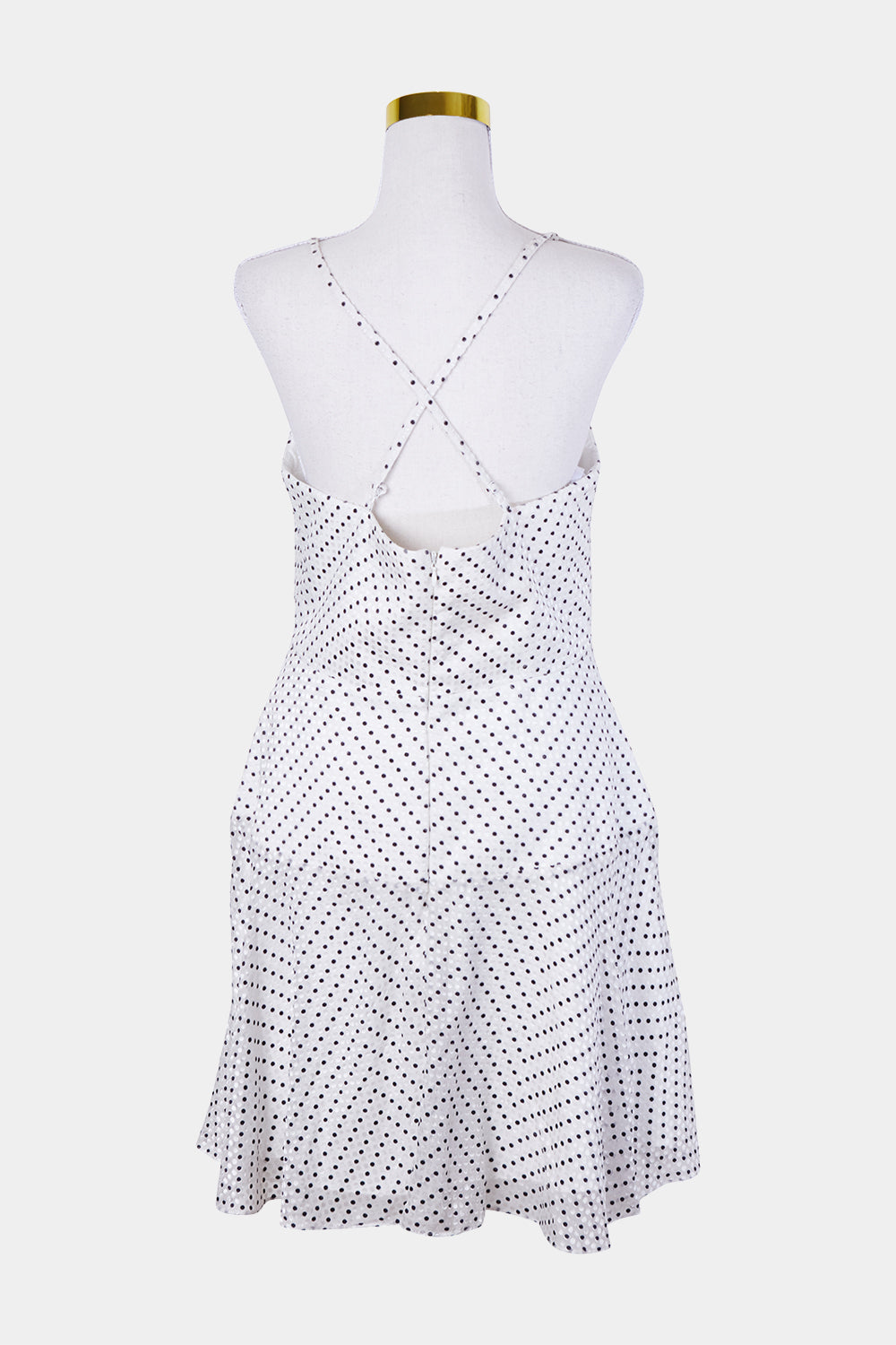 Forever New White Polkadot Flocked Mini Dress