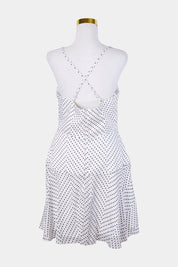 Forever New White Polkadot Flocked Mini Dress