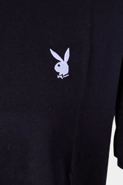PLAYBOY Black Embroidered Logo T Shirt