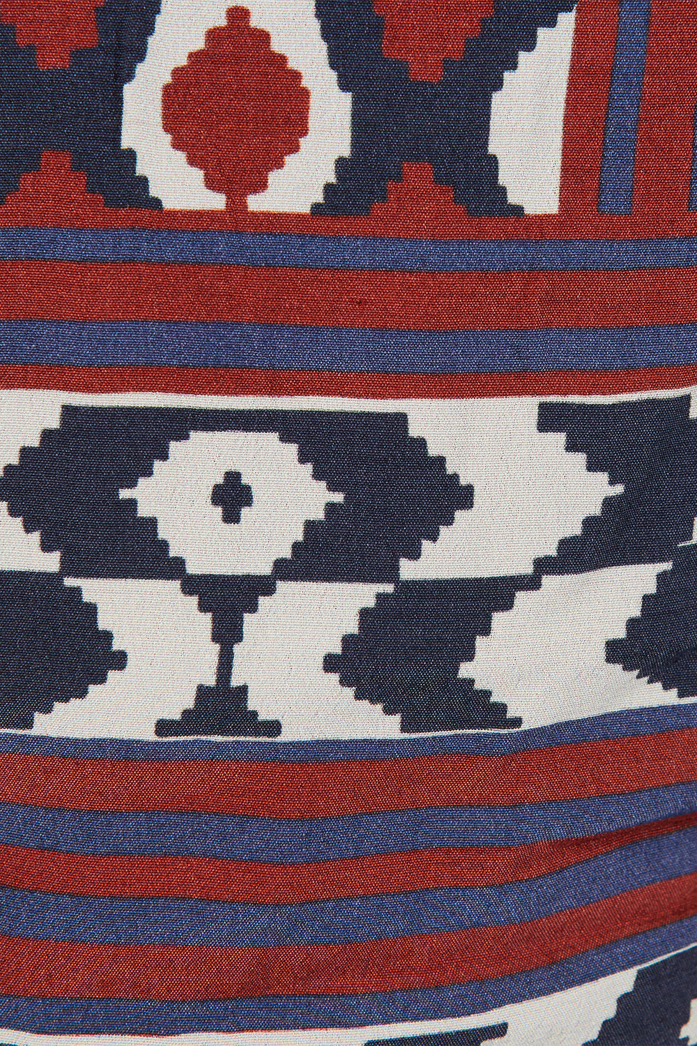 DESIGUAL Burgundy, Navy, Beige Celtic Pattern Shirt Dress