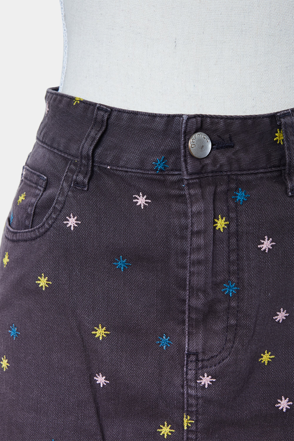 GORMAN Purple and Print Denim Skirt