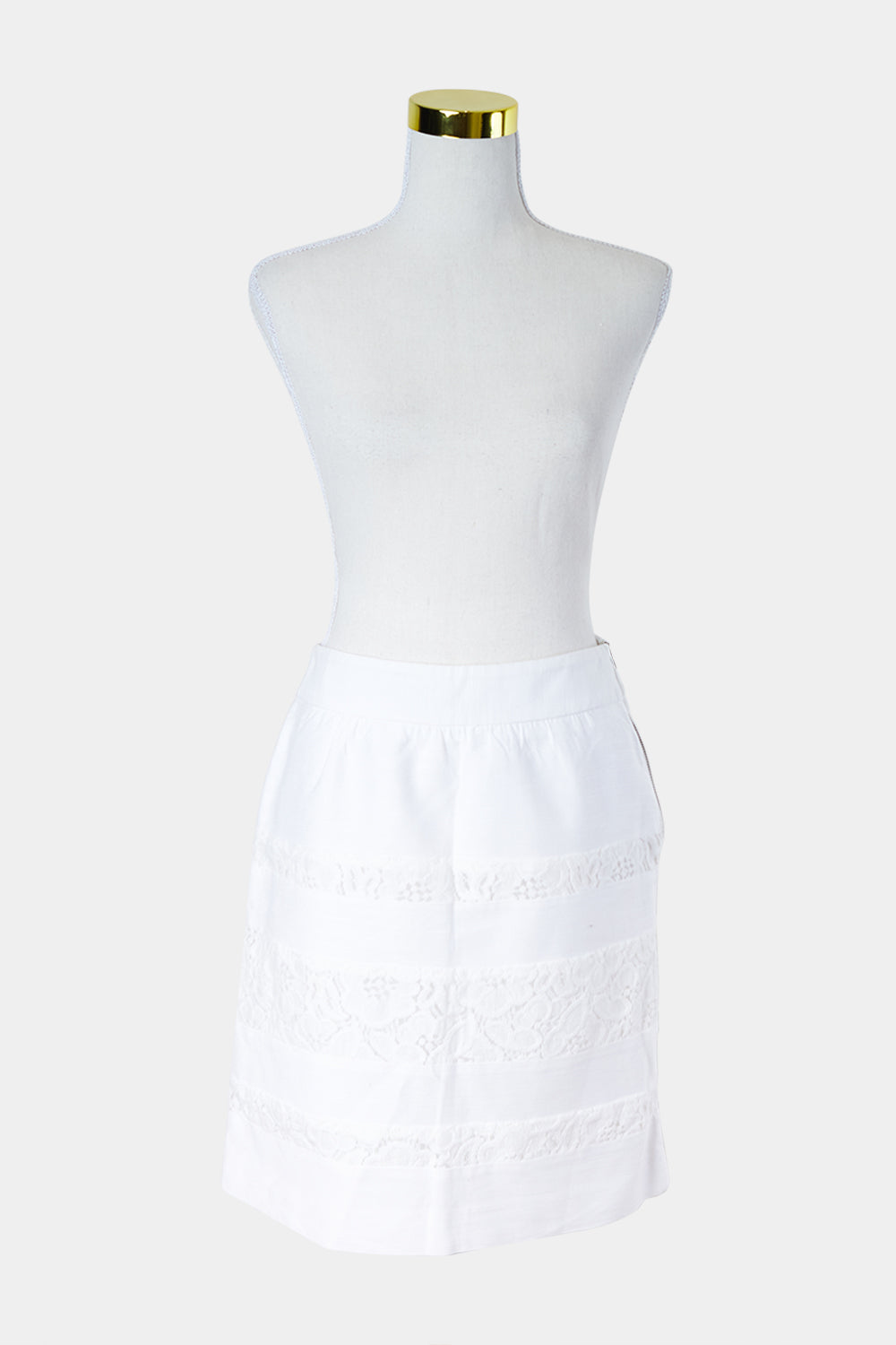 LOFT White Lace Insert Mini Skirt