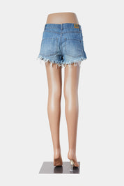 KOOKAI Faded Blue Frayed Denim Shorts