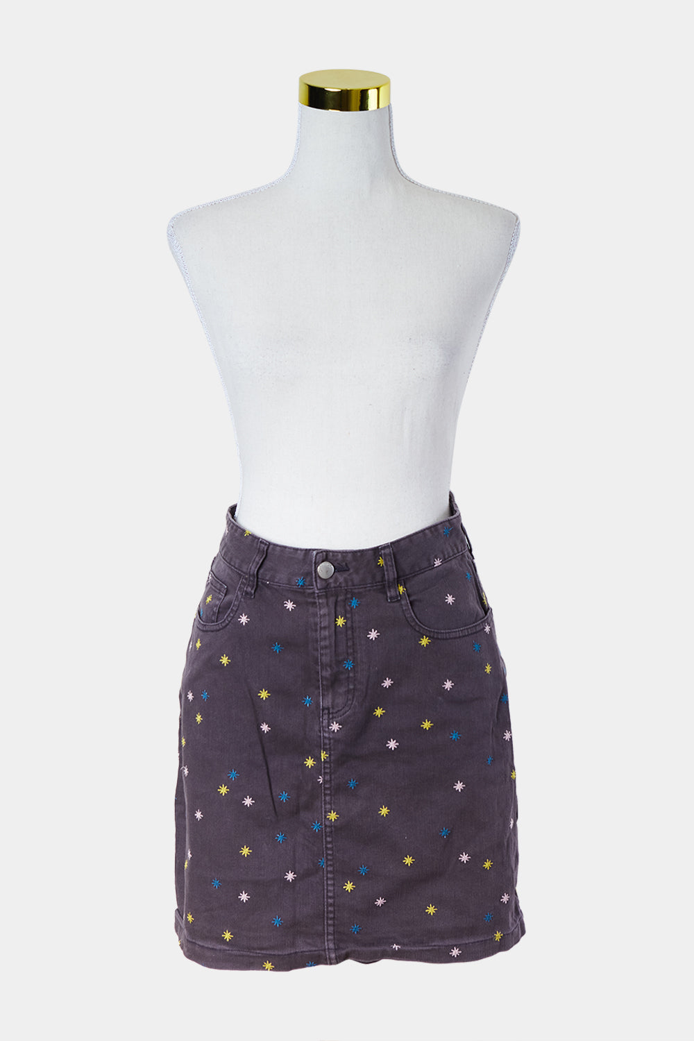 GORMAN Purple and Print Denim Skirt