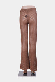Sir The Label Brown Crochet Flare Pants
