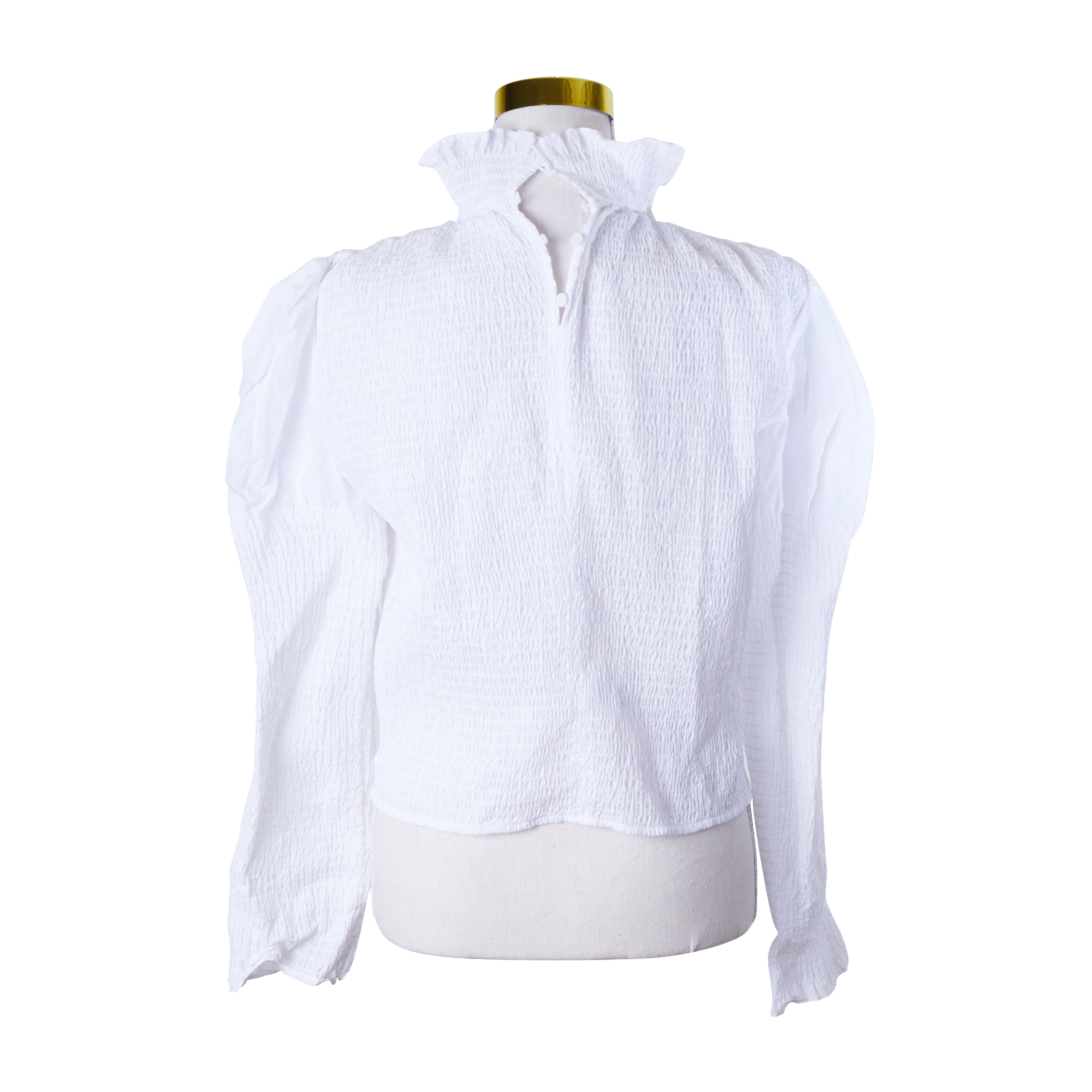 Scanlan And Theodore White Frill High Neck Blouse