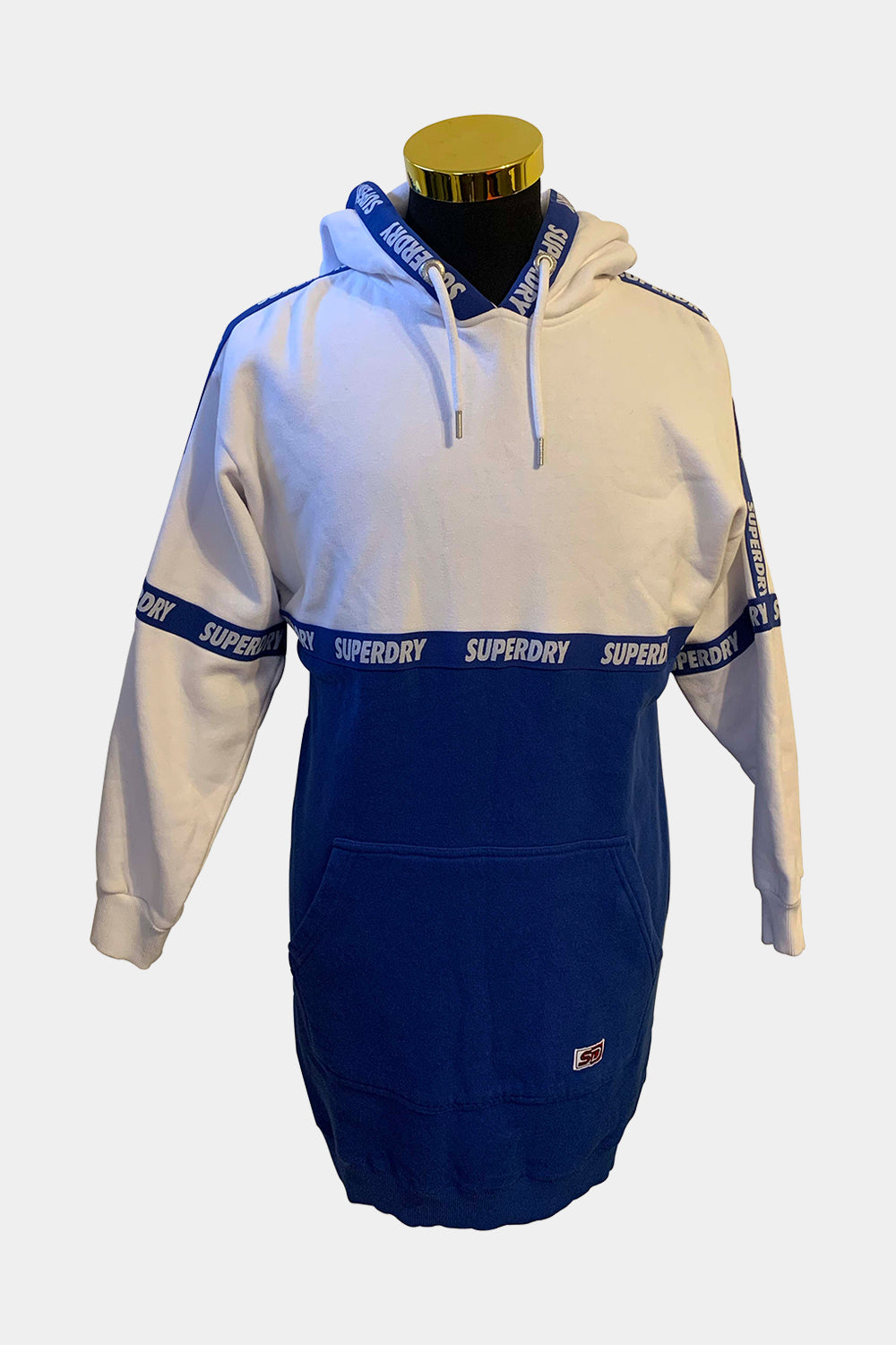 SUPERDRY White And Blue Hoodie Dress