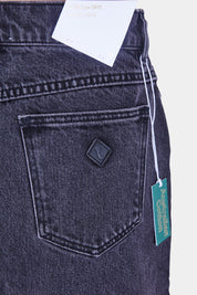 Abrand Jeans Black Low Denim Maxi Skirt with Split