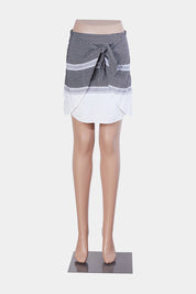 WITCHERY Black and White Wrap Mini Skirt