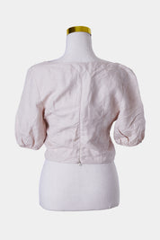 KOOKAI Dusty Pink Crop Button Down Top