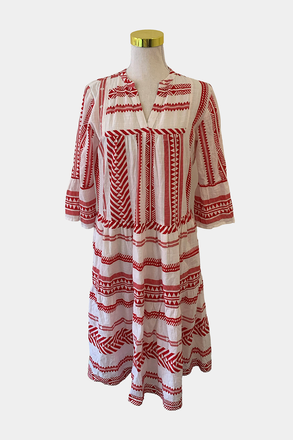 Kaja Clothing White And Red Dress