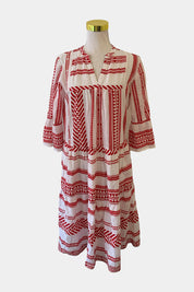 Kaja Clothing White And Red Dress