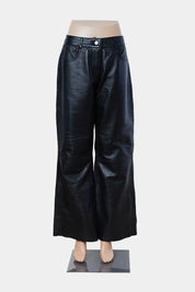 BOLONGARA Black Leather Trousers