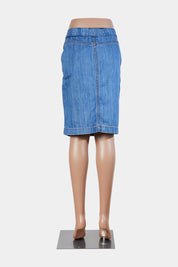 Assorted Brands Blue Button Detail Denim Skirt