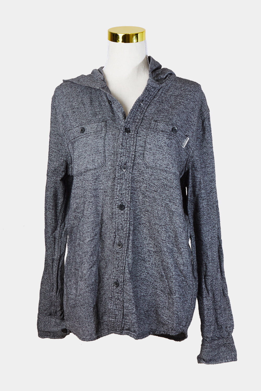 HOLLISTER Mid Blue Flannel Hooded Shirt