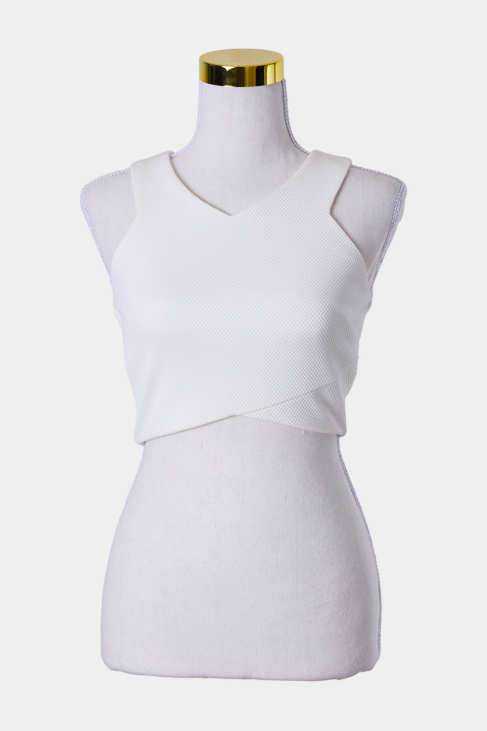 Forever New White Crop Crossover Top