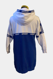 SUPERDRY White And Blue Hoodie Dress