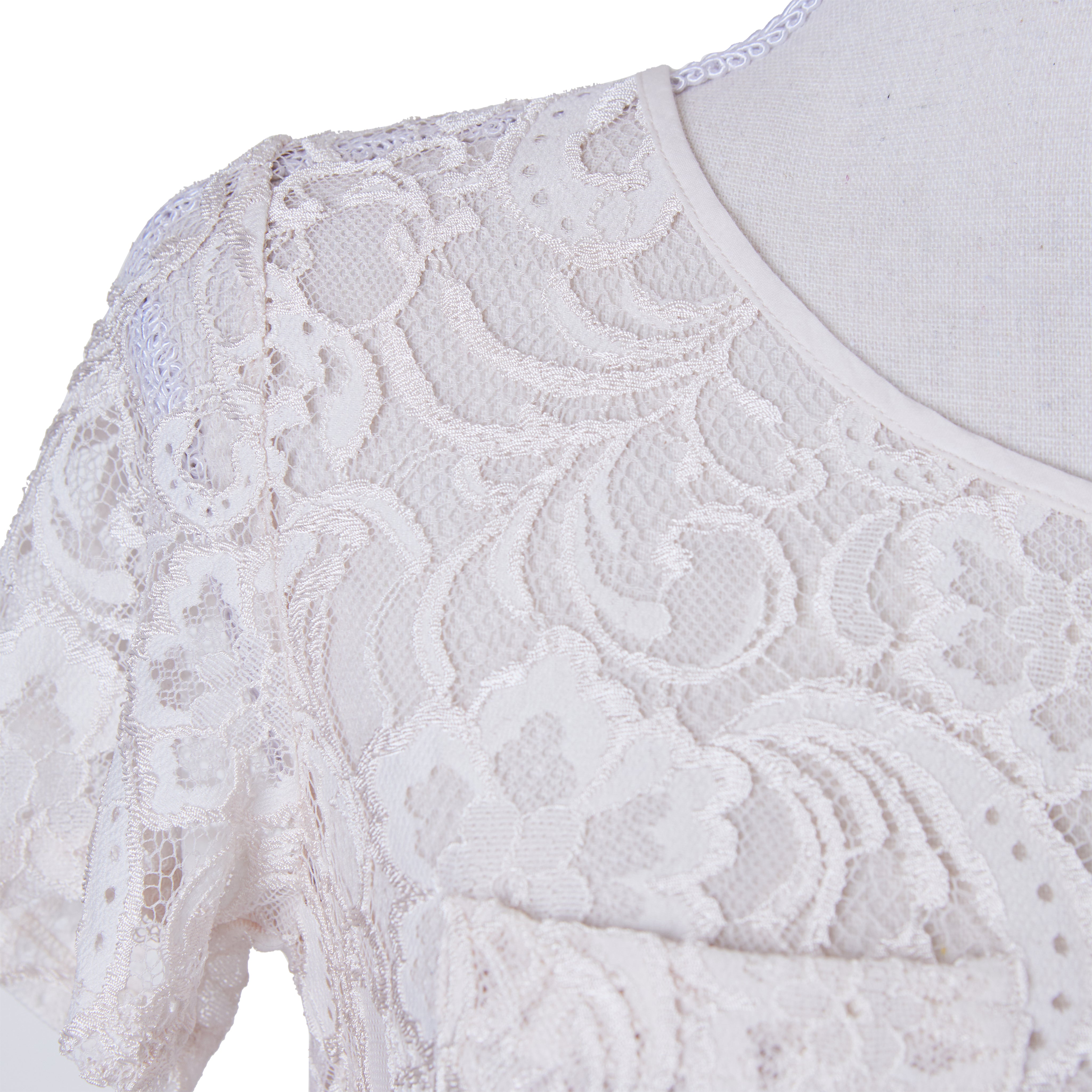 WITCHERY Baby Pink Lace Top with Pockets