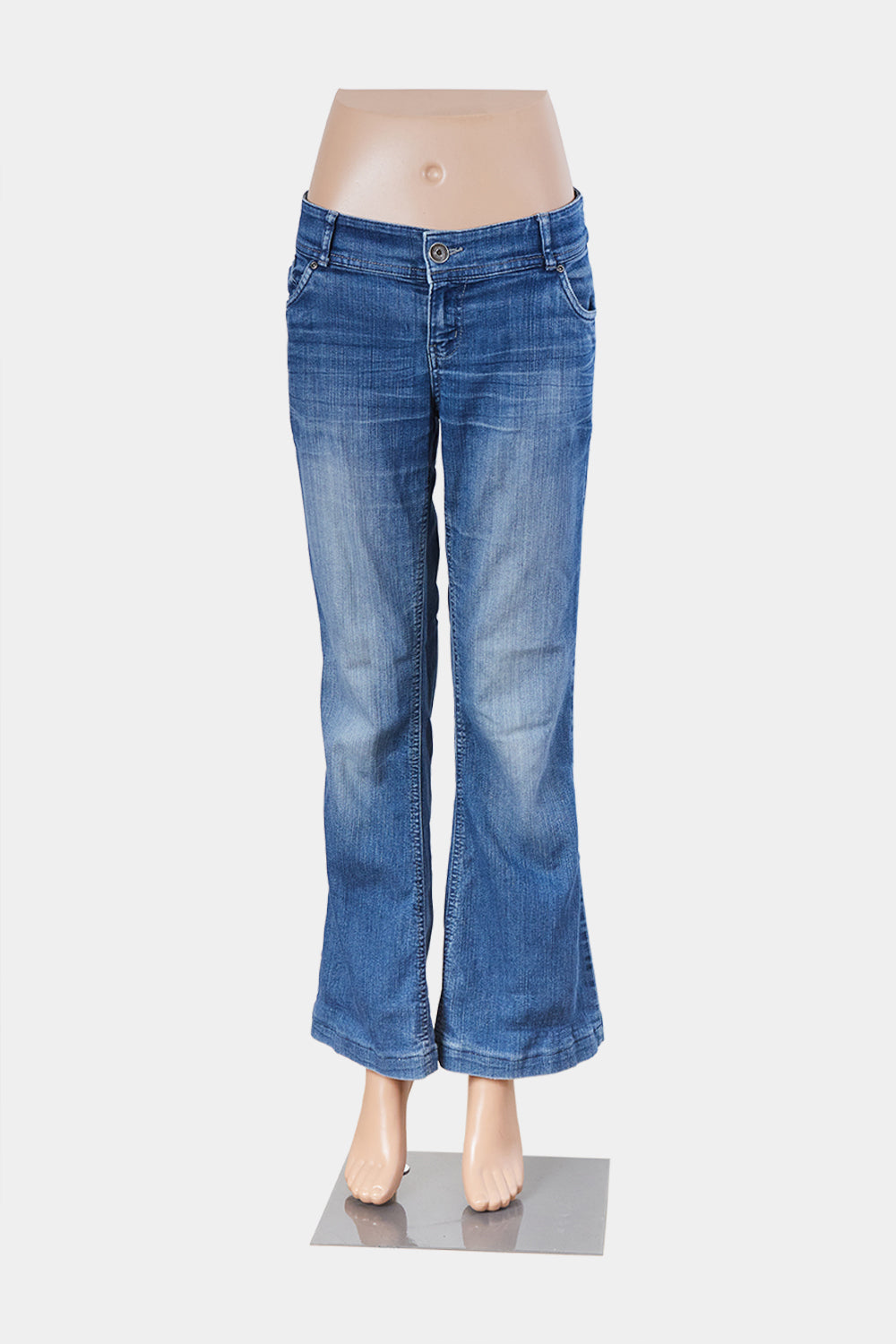 K Woman Blue Low Rise Boot Cut Jeans