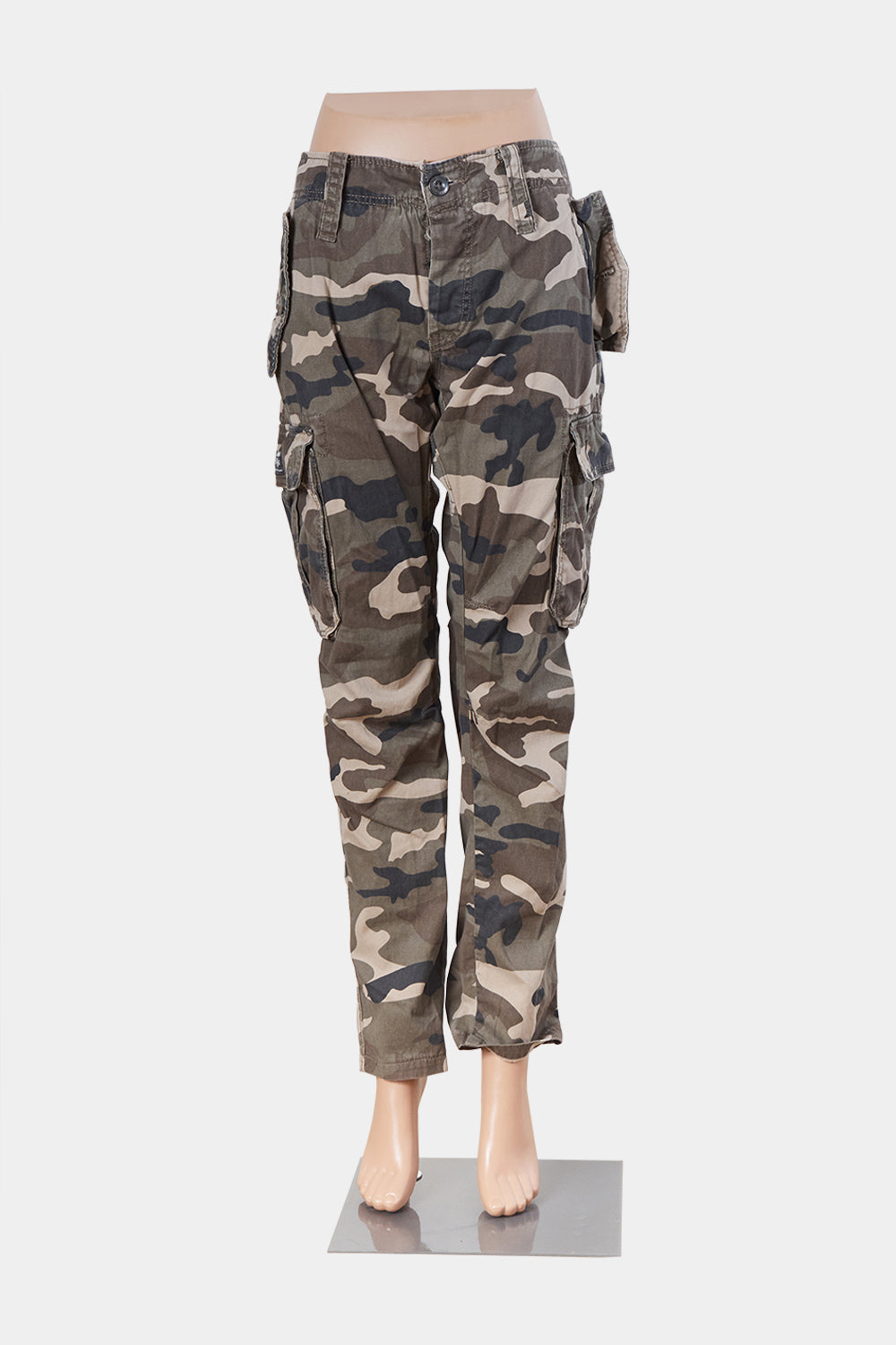 TERRANOVA Khaki Camo Low Rise Utility Cargo Pants