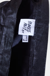 Princess Polly Black Faux Leather Pintuck Trouser
