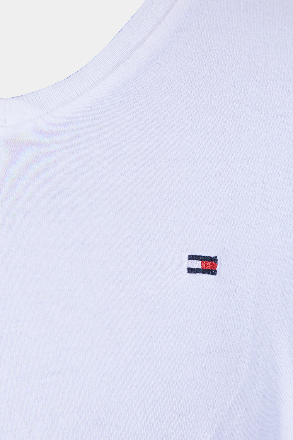 Tommy Hilfiger White V Neck T Shirt with Logo