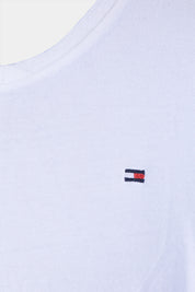 Tommy Hilfiger White V Neck T Shirt with Logo