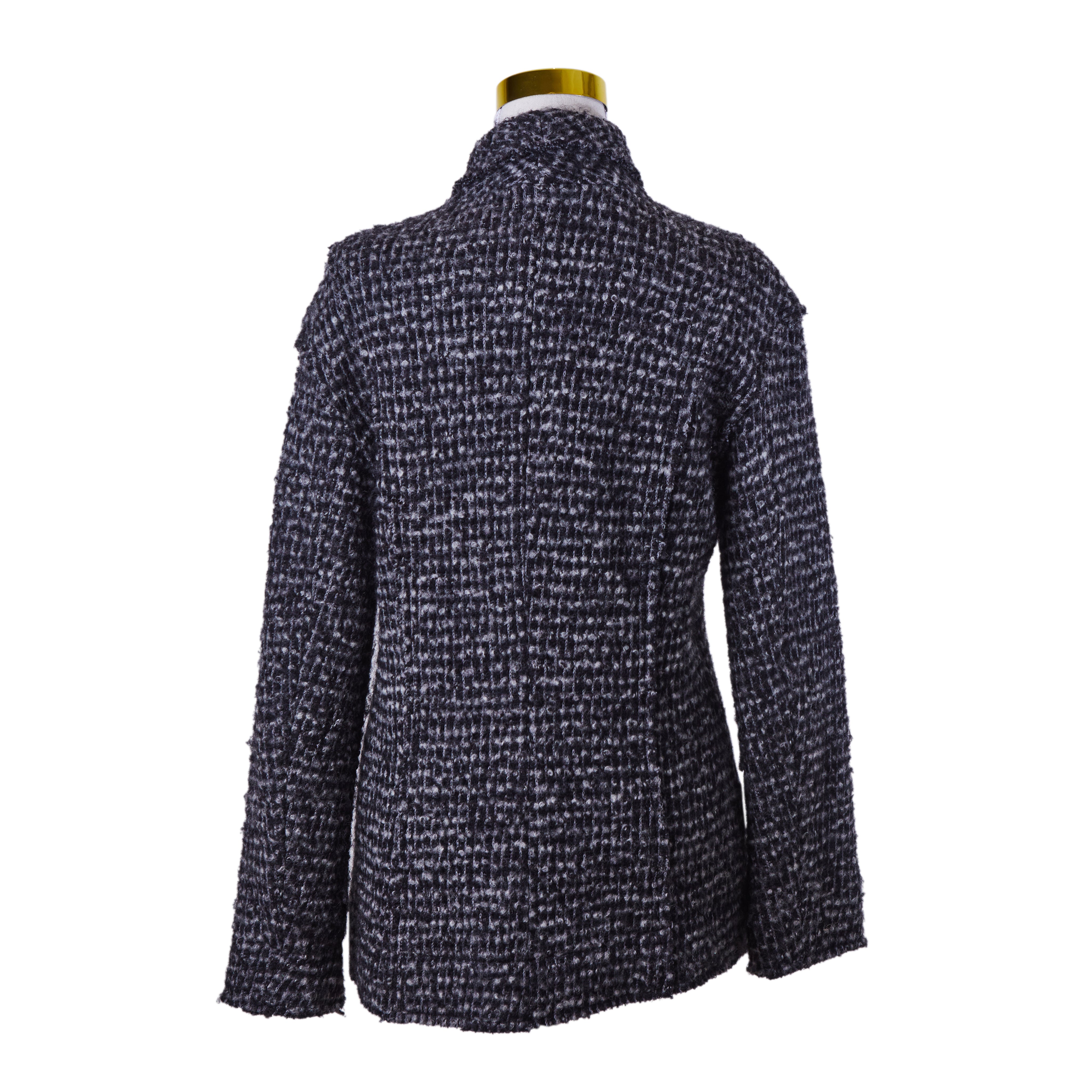 Pas De Calais Grey and Black Double Breasted Coat