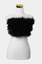 PEPPERMAYO Black Feather Strapless Top