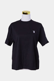PLAYBOY Black Embroidered Logo T Shirt