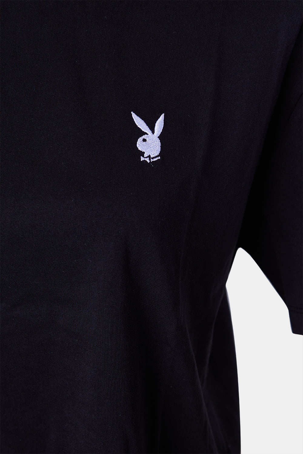 PLAYBOY Black Embroidered Logo T Shirt