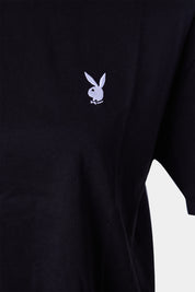 PLAYBOY Black Embroidered Logo T Shirt
