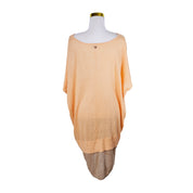 POL Orange and Brown Short Sleeve Cocoon Dress