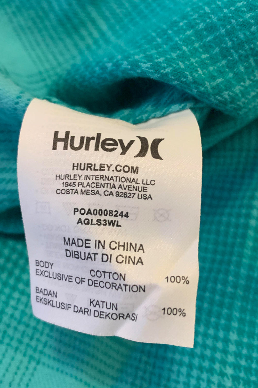 HURLEY Green Shirt