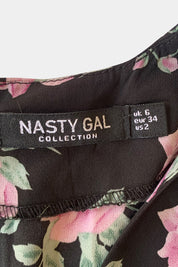 Nasty Gal Black Floral Romper